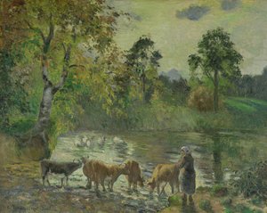 El estanque en Montfoucault, 1875 de Camille Jacob Pissarro